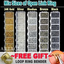 Фотография Mix Sizes Open Jump Ring 3mm 4mm 5mm 6mm 8mm link loop Silver Gold Rhodium Black Bronze color for DIY Jewelry Findings Connector