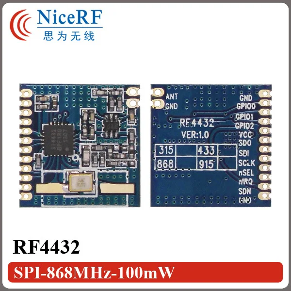 

2pcs/lot RF4432 100mW 20dBm Output Power 433MHz FSK Wireless Transceiver Module