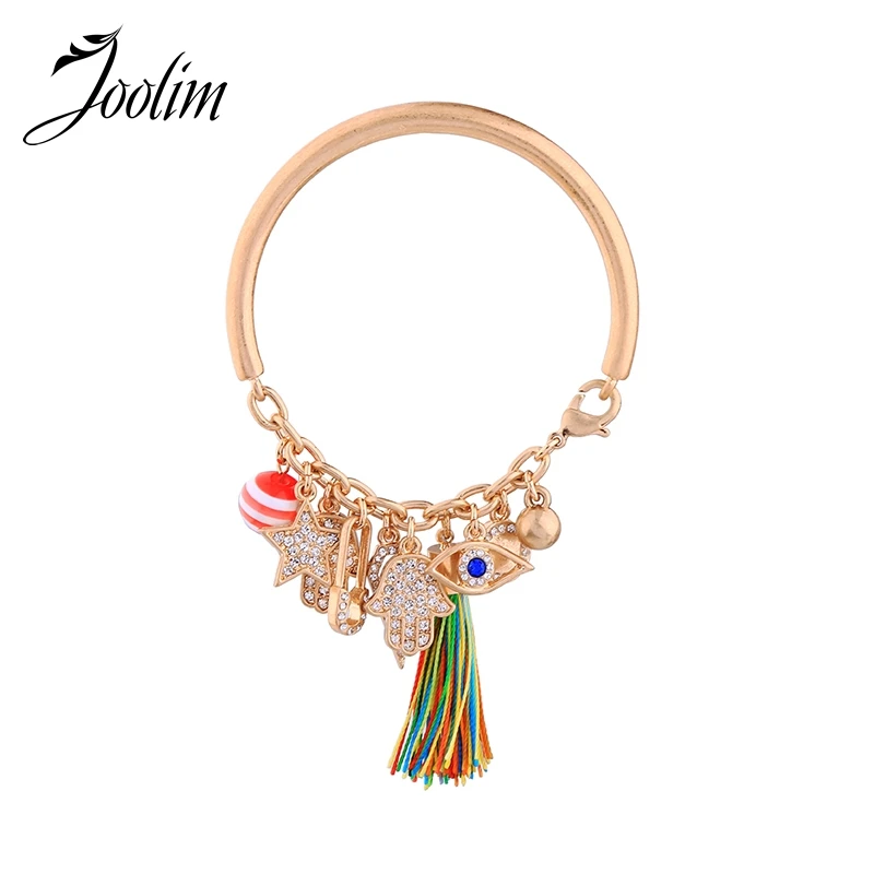

JOOLIM Jewelry Wholesale/2017 Statement Tassel Eyes Hand Star Charm Bracelet C Bracelet Free Shipping
