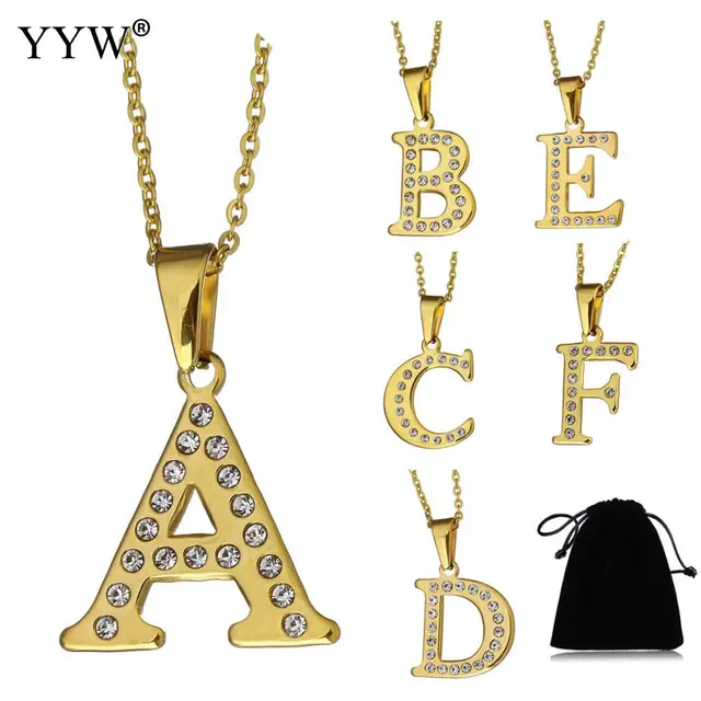 Buy Fashion Letter Necklaces Pendants alphabet Gold