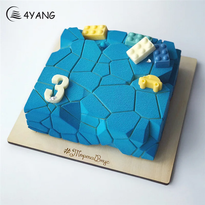 

4YANG Cube-Shape Non-stick Silicone Cake Pan Chocolate Mousse Mold Fondant Pastry Confectionery Pudding Tray Dessert Bakeware