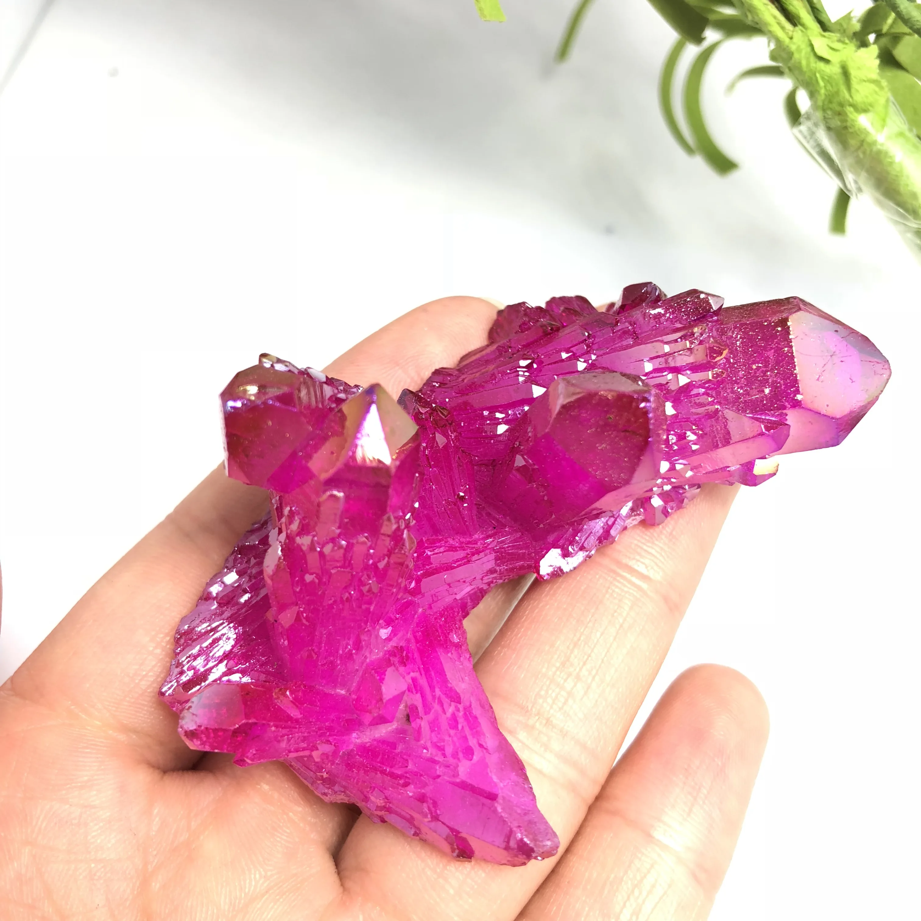 Аура кварцевый кристалл кластер Ангел натуральный Druzy Geode образцы минералов для