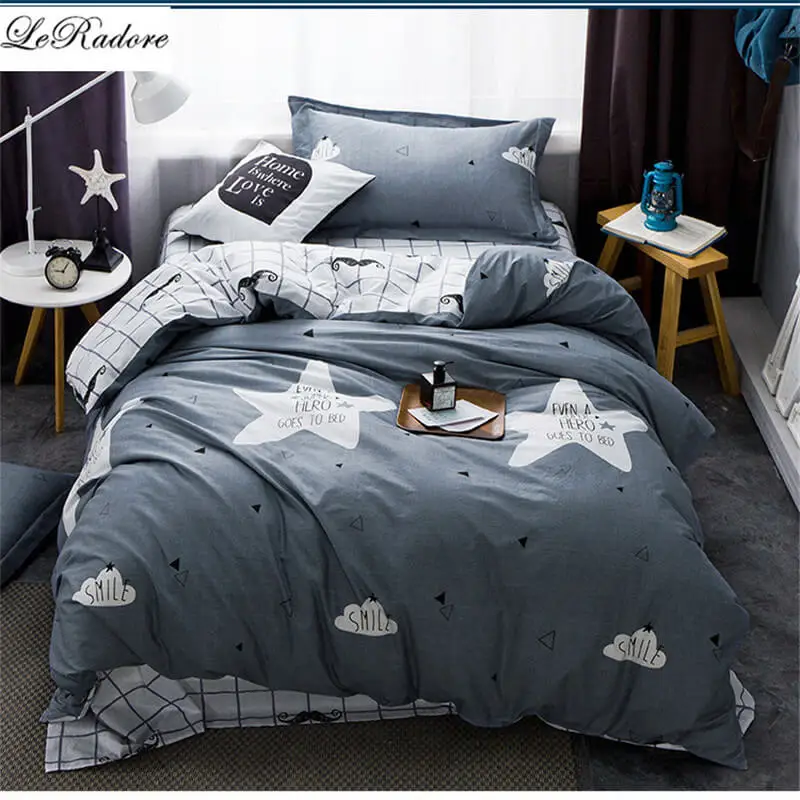 

LeRadore Bedding Sets for Kids Cartoon Pattern Bedspread Duvet Cover Bed Set With Flat Sheet for Students/boys/girls Twin Full