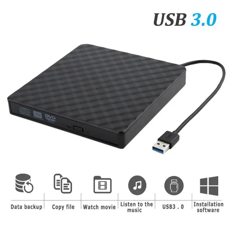 Kaufen VAKIND USB 3.0 Externe DVD Brenner Schriftsteller Recorder für Loptop Computer PC DVD RW Optisches Laufwerk CD DVD ROM Player hohe Qualität