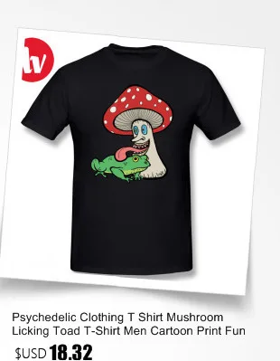 Психоделическая одежда футболка Грибная жаба Футболка мужская забавная футболка с мультяшным принтом Мужская Повседневная футболка с коротким рукавом
