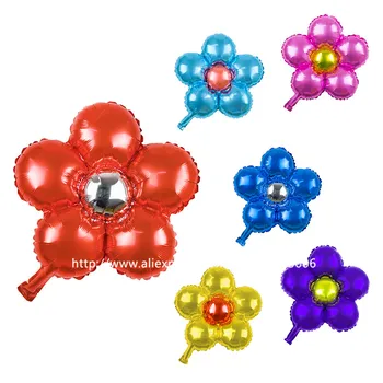 

25pcs/lot New arrive 5 petal flower Foil balloons inflatable air Globos,marriage room party decoration flower balloon Baloes.