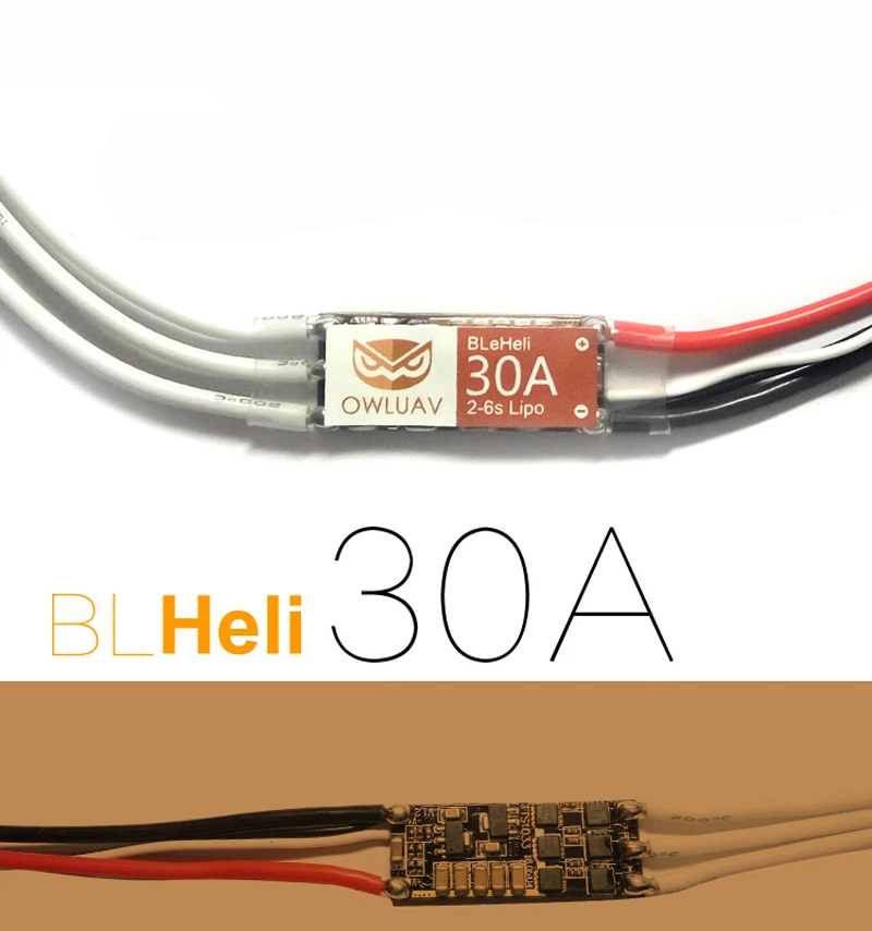 

BLeHeli 30A 2-6S Lipo ESC RC Drone Electronic Speed Controller for Quadcopter Multicopter Aircraft DIY Model Spare Parts