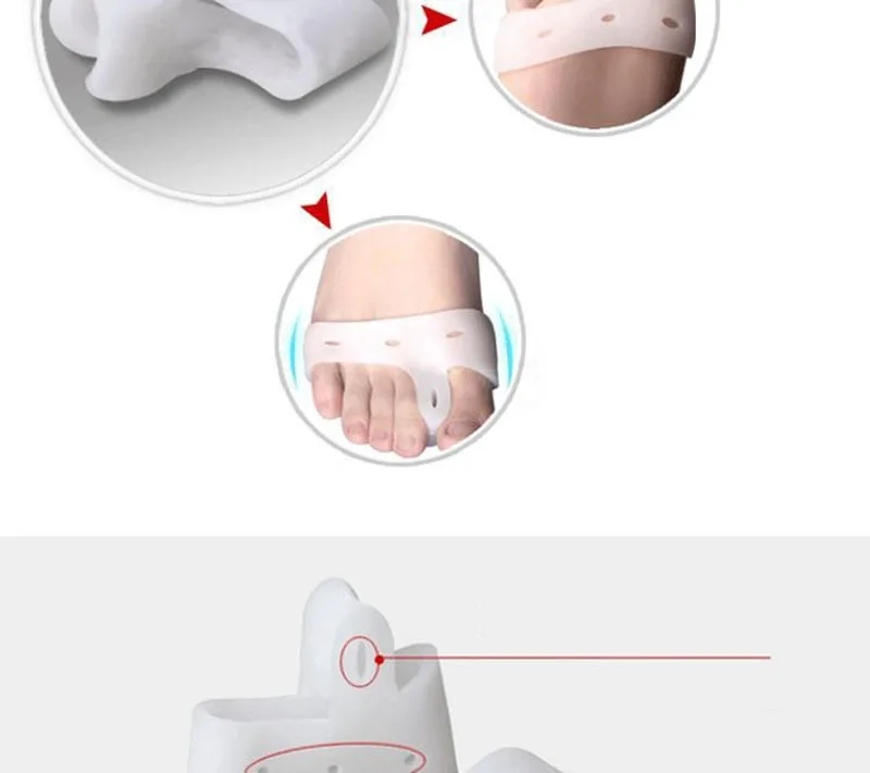 Protector Feet Care Hallux Valgus Toes Separator Toe Gel Separators Stretchers Bunion Protector Straightener Corrector Alignment (6)