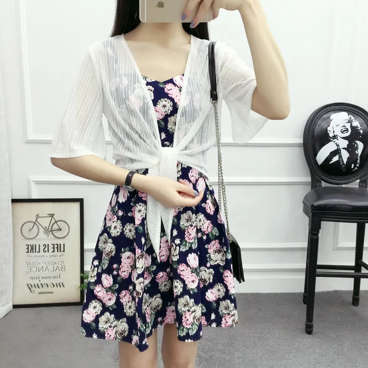 Chiffon elegante manga boleros cropped shrug xale