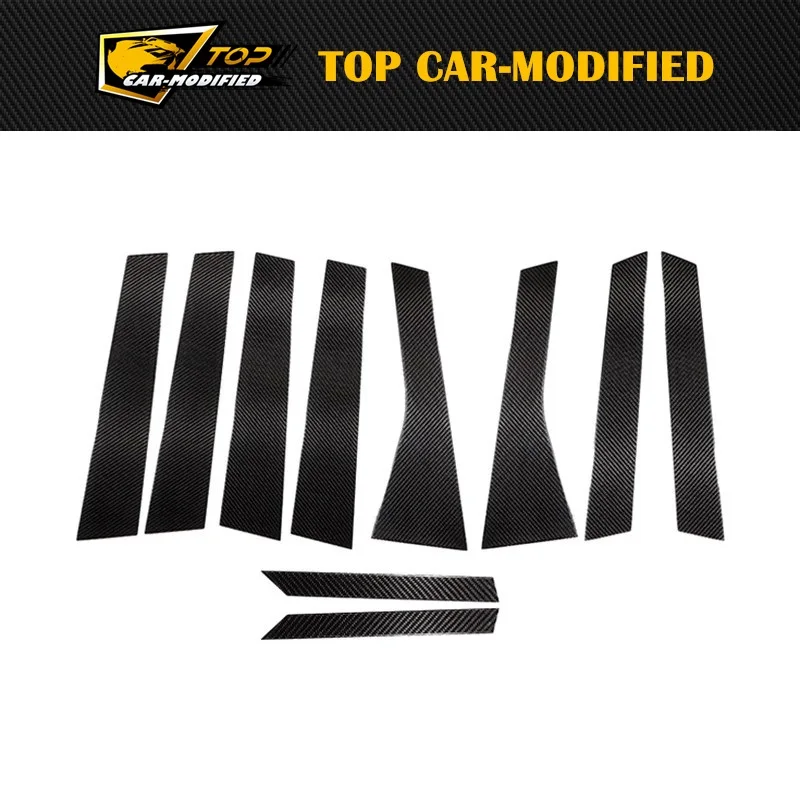 Free Shipping Carbon Fiber Auto Door B Pillars Side Window Covers Trims
