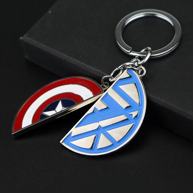 Мстители Капитан Америка брелок для ключей Винтажный Классический красный Буле звезда эмалевый брелок Сувенирные аксессуары подарок для