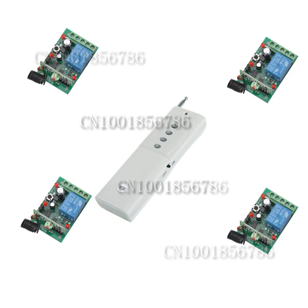 

DC24V 4CH RF wireless remote control switch system 4Receiver&1Transmitter Momentary Toggle Latched Adjust Learning 3 Indicator