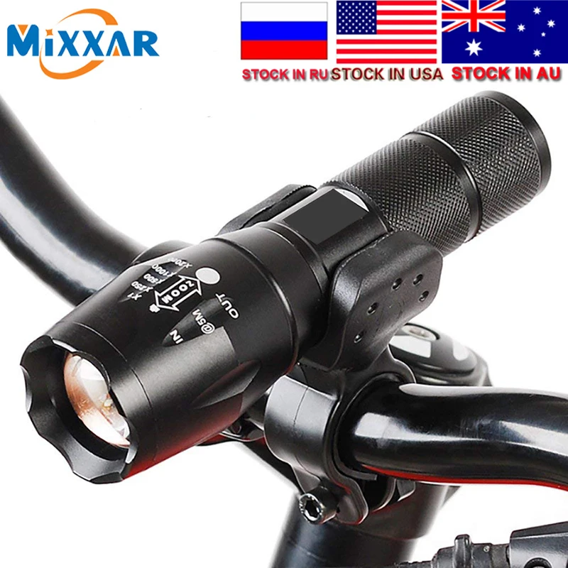

T6 8000LM Bike Light Waterproof Bicycle Light Torch Zoomable LED Flashlight LED Light With Bike Holder