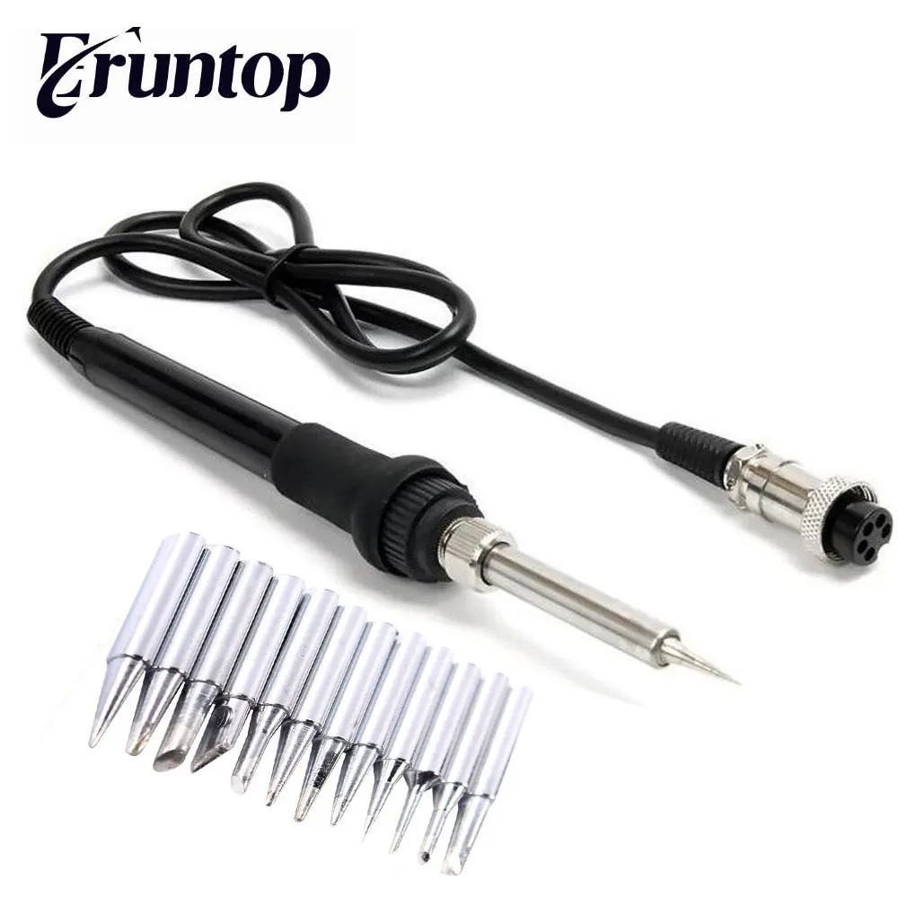 

1 Set High Quality Soldering Iron Handle For Erutop 8586 Soldering Station + 12pcs Solder Iron Tip