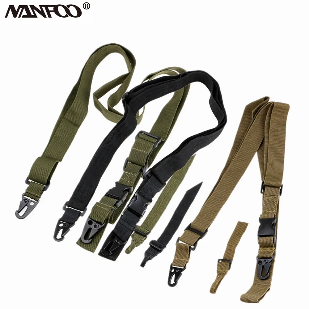 

Adjustable 3Three Point Tactical Rifle Sling Airsoft Paintball Hunting SlingBelt Nylon 3 Colors Muti-function Military Gun Strap
