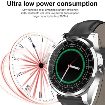 

Business men Smartwatch 1.2 HD IPS MP3 Bluetooth call camera speaker heart rate smart watch stopwatch steel leather wristwatch
