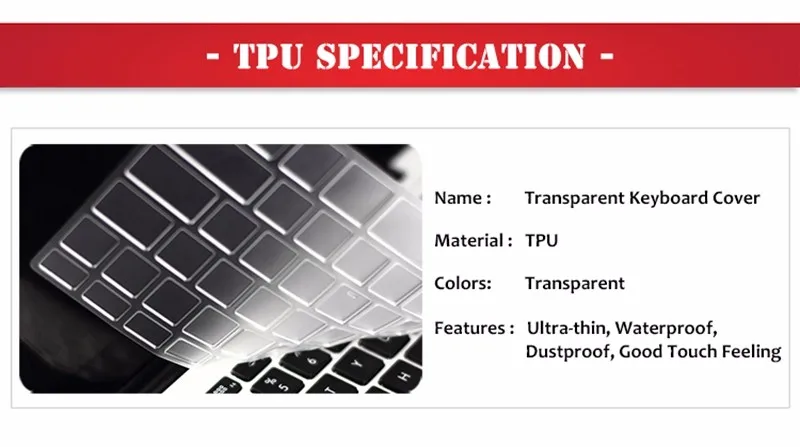 Ультратонкий Прозрачный чехол для клавиатуры США ЕС Силиконовый клавир наклейка водостойкая кожа для MacBook Air Pro iMac 11 12 13 15 17 дюймов