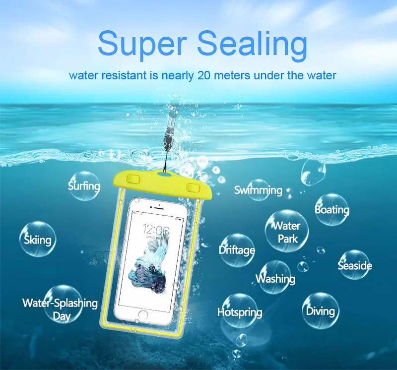 

10pcs/lot Universal Waterproof phone bag case pouch for iPhone 6s 7 8 x for samsung galaxy s5 s6 s5 S7 s8