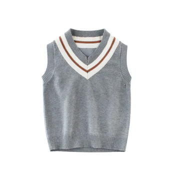 

2017 Autumn New kids vest boy girl Print French fries pattern Sleeveless sweater baby toddler fashion warm Children's clothing