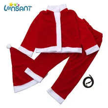 LONSANT/Одежда для рождественской вечеринки забавные зимние комплекты детской одежды футболка+ штаны+ шапка Conjunto Menino Прямая поставка