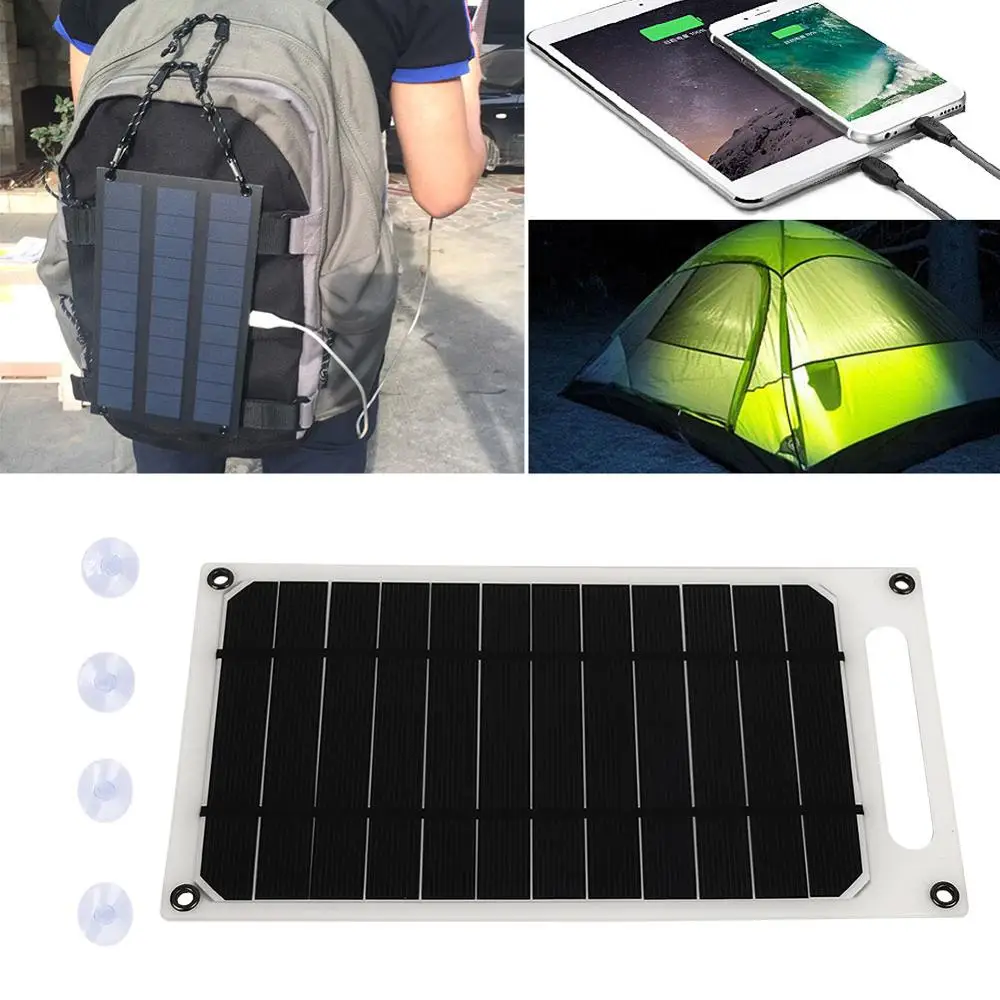 

Solar Panel Camping 5V 10W Durable Solar Charger Panel Phone Charger Fast Charger USB Port Climbing Solar Generator Outdoor