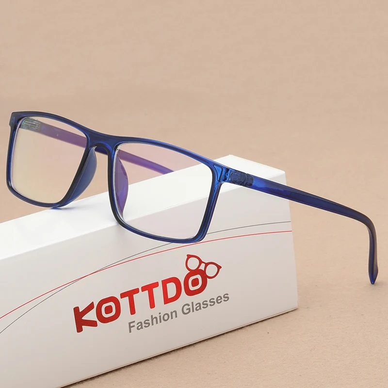 KOTTDO 2019 Full frame Glasses Ultra light Square Glasses Frame Can Be