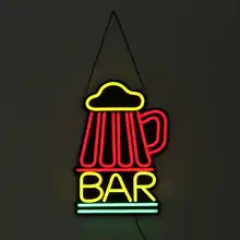 Неоновая вывеска барная светодиодный свет пробки ручной работы Визуальный работа клуб бар КТВ настенные украшения коммерческое освещение красочный Неон лампы