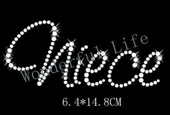 

Wonderful Life niece white clear crystal rhinestones transfer iron on motif design for t-shirt bag in high quality