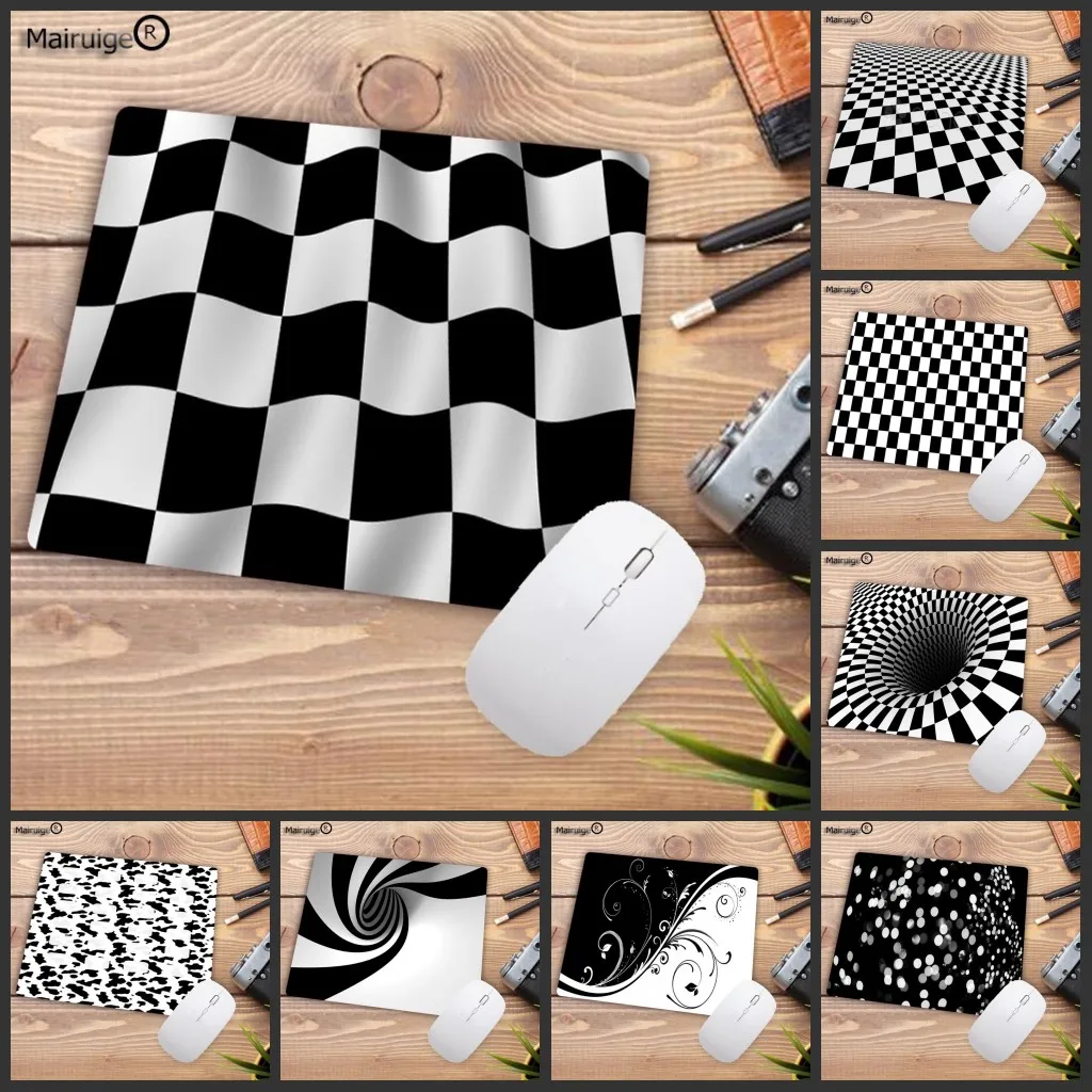 

Mairuige Big Promotion Black and White Checkerboard Mousepad Computer Desktop Game Mouse Pad Size for 180X220X2MM Small Mousepad
