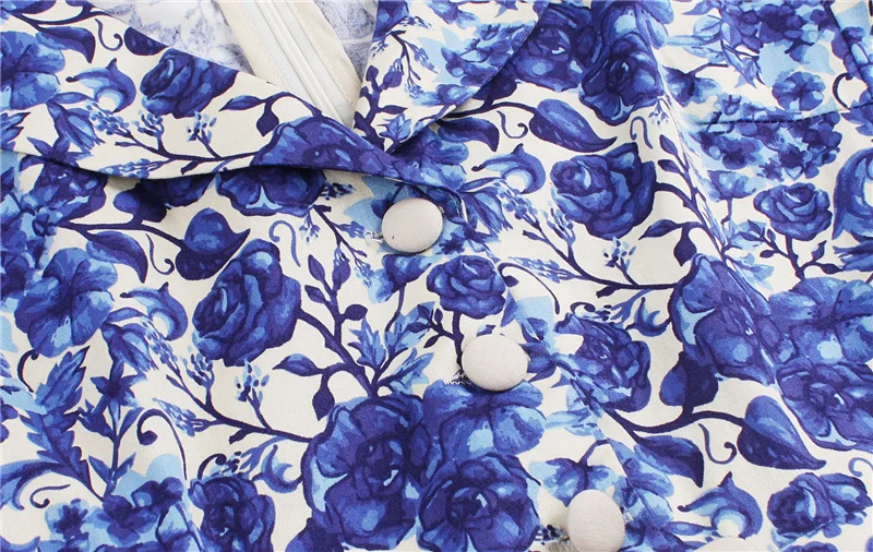 Kostlich Blue And White Porcelain Print Summer Dress Women 2017 Short Sleeve 1950s Vintage Dress Belt Tunic Sexy Party Dresses (11)