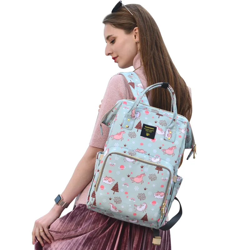 SUNVENO mamá bolsa de gran capacidad bebé bolsa de diseñador de moda bolsa de mochila de viaje de cuidado del bebé bolsa para madre chico - 5