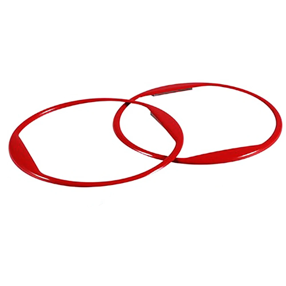 JEAZEA 3pcs Red Car Interior Dashboard Center Air Condition Vent Outlet Ring Circle Trim Sticker For Ford Mustang 2015 2016 2017-4