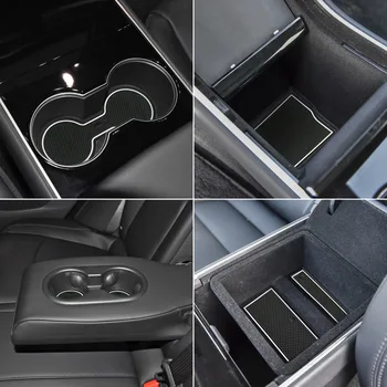 

Silica Gel Gate Slot Pad For Tesla Model X Model S Model 3 Car Styling Interior Door Pad/Cup Non-slip mats Door Groove Mat
