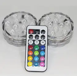 10 светодио дный Погружные Свеча лампы дистанционного Управление многоцветный цветочные основание вазы Водонепроницаемый свет одежда для