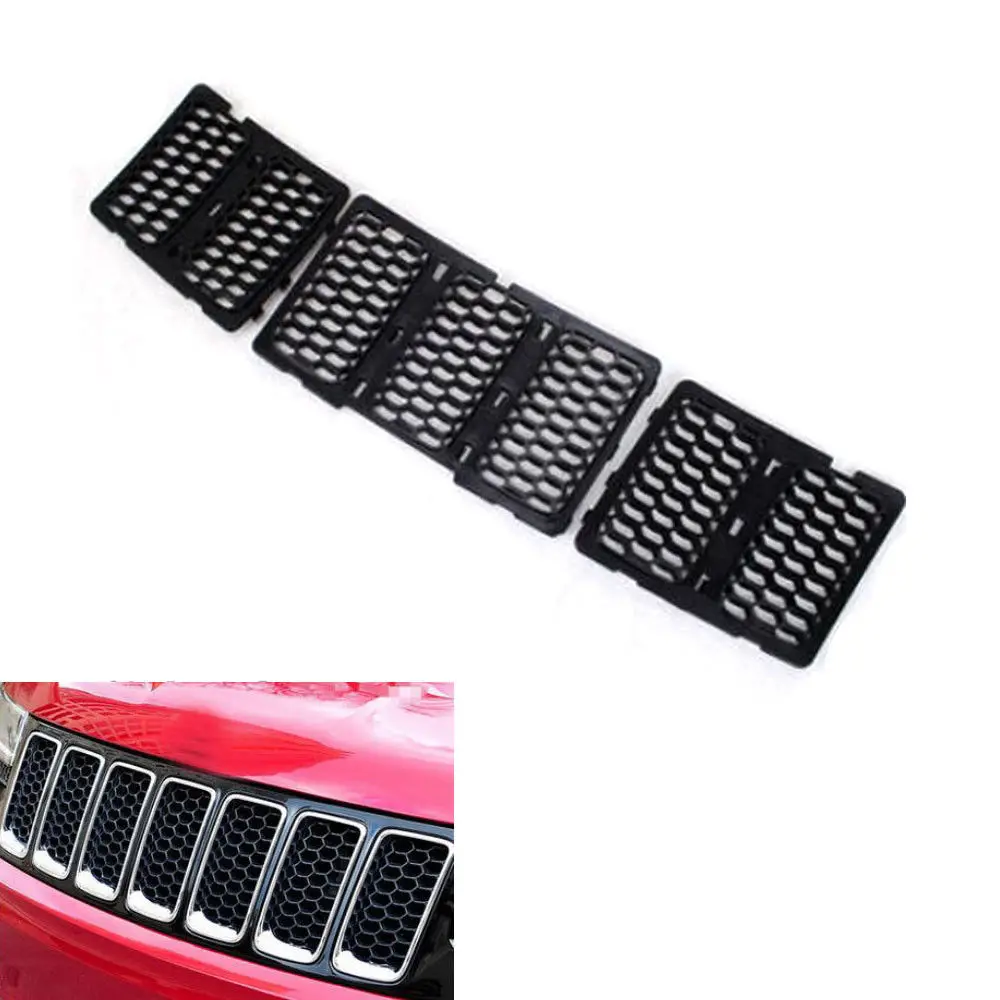 Black Mesh Car Front Hood Grill Grille Cover Trim For Jeep