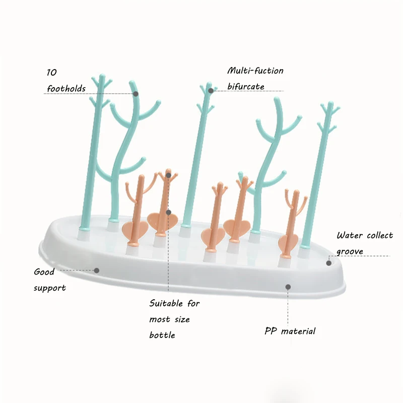 Сушилка для детских бутылочек, подставка для бутылочек, держатель для бутылочек для кормления, сушилка для сосок в форме дерева, сушилка для сосок, полка для хранения чапет T0564