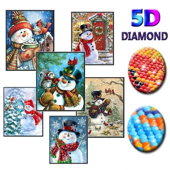

5D DIY Diamond Painting Full Round Drill "Cartoon snowman" Embroidery Cross Stitch Scenery Rhinestone Crafts gift Home Decor