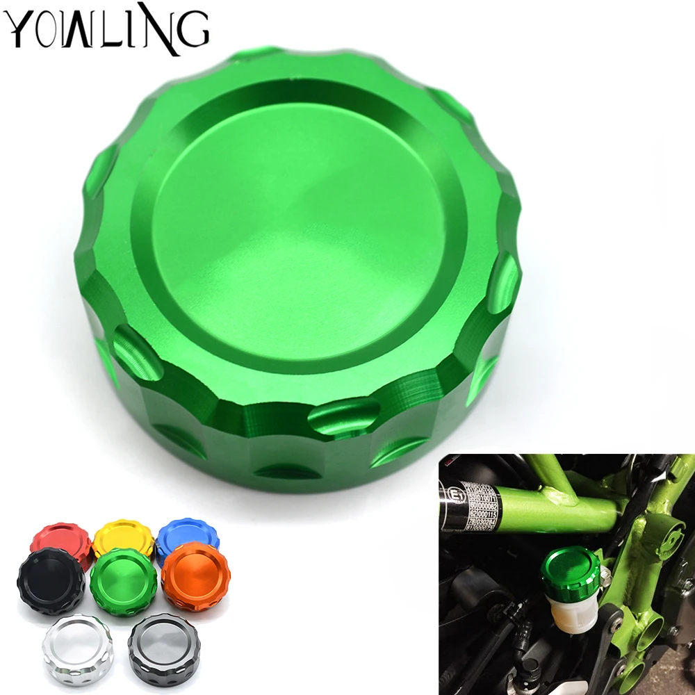 Motorcycle Accessories CNC Aluminum Rear Brake Fluid Reservoir Cover Cap For Kawasaki Z1000 Z1000SX 2010-2017 with Z1000 logo