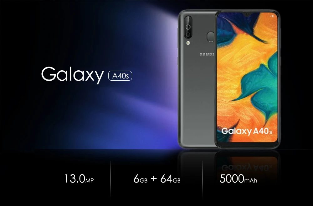 Samsung Galaxy A40s A3050 две sim-карты 6 ГБ ОЗУ 64 Гб ПЗУ LTE мобильный телефон Восьмиядерный 6," 4 камеры 5000 мАч