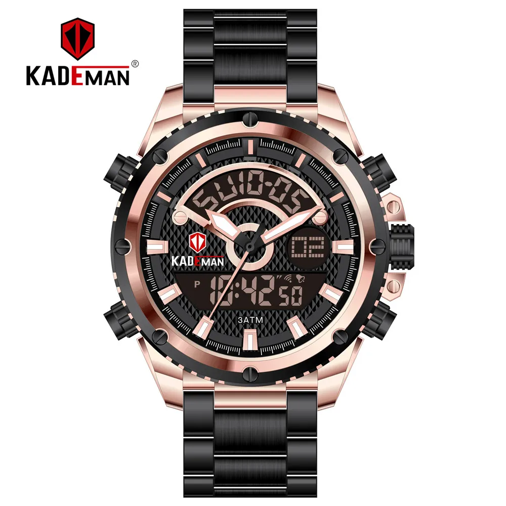 

Luxury Men Quartz Watch Stainless Steel Top Brand Digital Business Wristwatch Waterproof Military Watch Men Clock Reloj Hombre