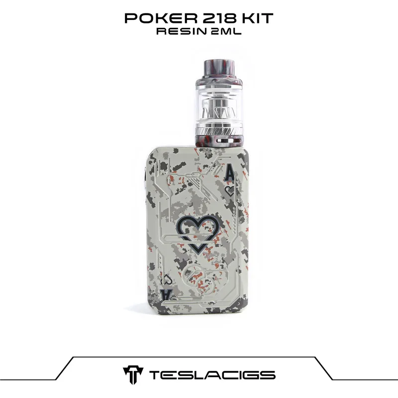 Оригинальный Teslacigs Poker 218 TC электронная сигарета набор Вт покерная коробка мод с 2