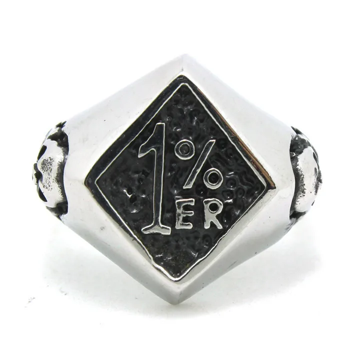 

1pc Cool Design !! Punk Style Skull Mens Boy 1% er Ring 316L Stainless Steel Popular Ring