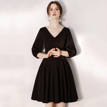 

Sexy Women Vestido Preto Summer New V-neck Graduation Dress Sweet French Student Dresses Short Homecoming Cheap Evening Gowns