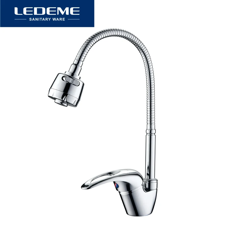 LEDEME Новое поступление Кухня кран выходе из трубы Нажмите бассейна Водостоки