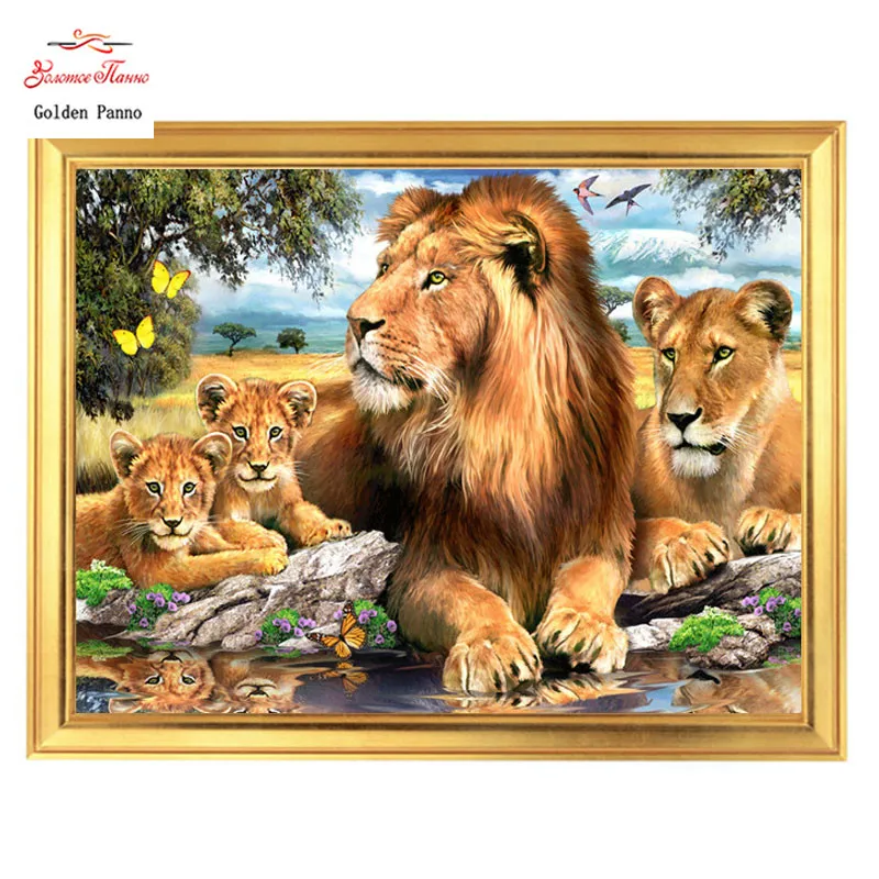 Counted Cross Stitch Kits Chart Needlework Crafts DIY Portrait of Lion