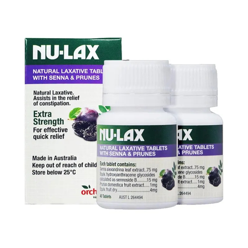 Australia NuLax Laxative Tablet with Senna Prunes for Stimulating Bowel Evacuation Constipation Treatment Overnight Relief Vegan |