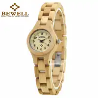 BEWELL Wood Watch for Ladies Ultrathin Ultralight Wristwatch Quatz Watch Relogio Feminino 123A