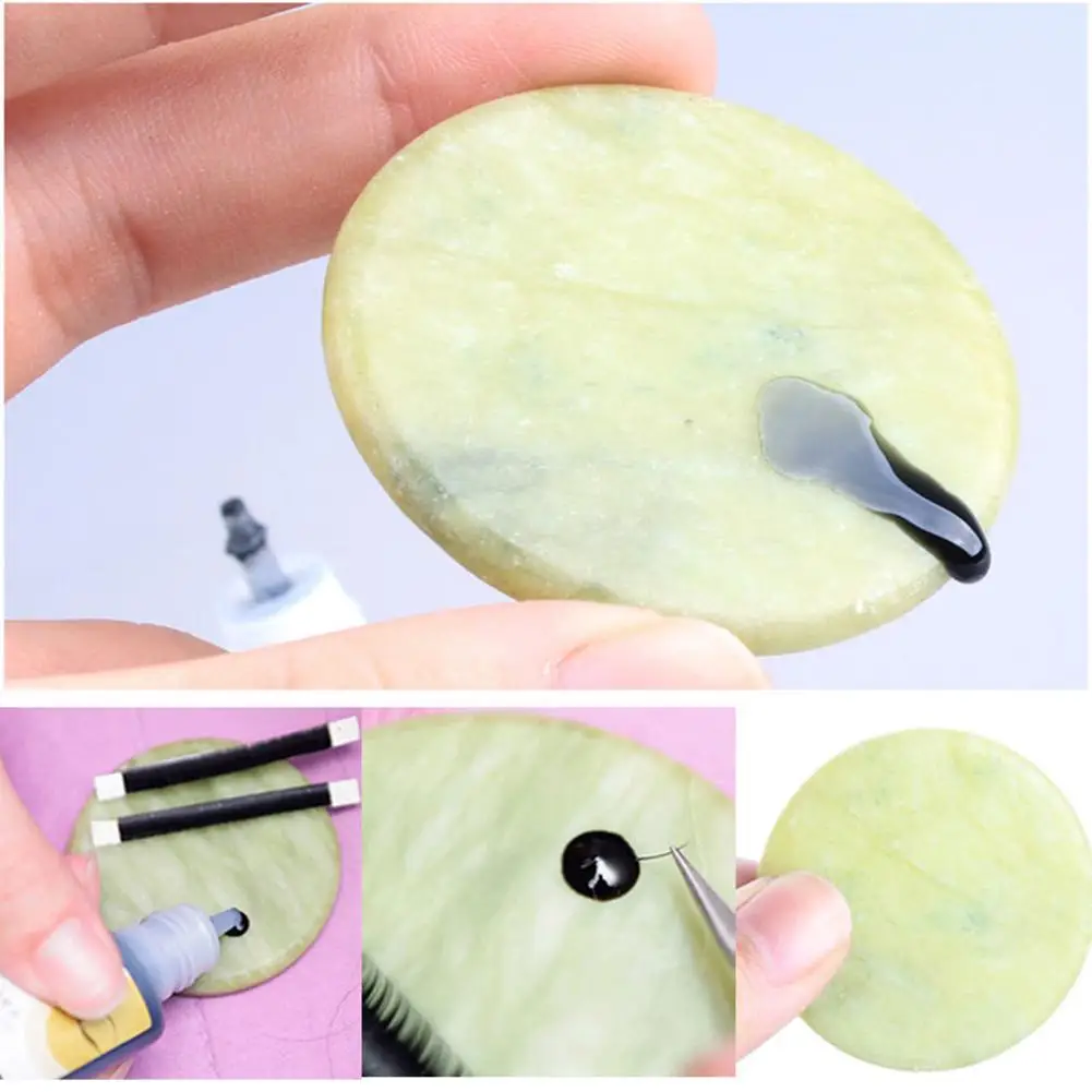 

BearPaw Makeup Tool Kits False Eyelash Round Jade Stone Eyelash Extension Glue Adhesive Pallet Stand Holder Fake Eye lash 1pcs