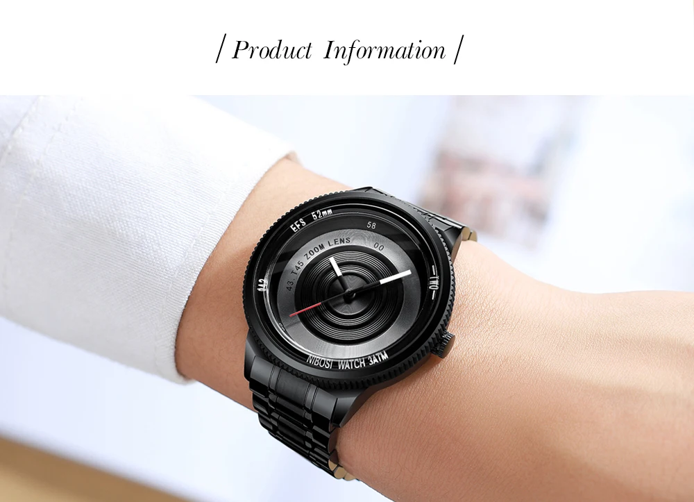 NIBOSI Men Watches 2019 Luxury Brand Waterproof Analog Wrist Watch Men Full Steel Black CreativeSports Male Clock Montre Homme  (5)