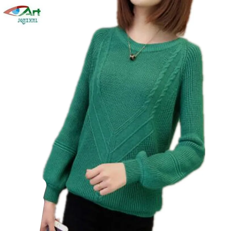 

Loose pullover Women Knitwear Short Sweater Large-size Long-sleeved Sweater Spring Autumn Candy-colored Pure color Sweater AS633